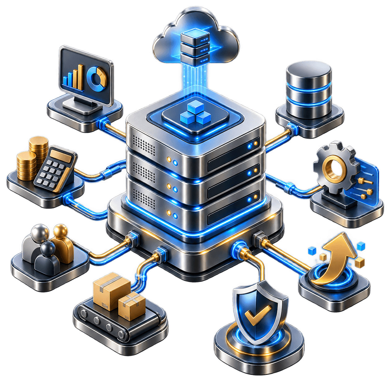 ERP Implementation & Support 3D illustration